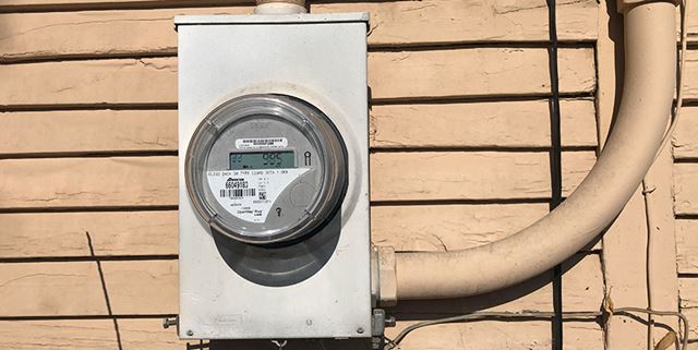 Closeup of an electric meter