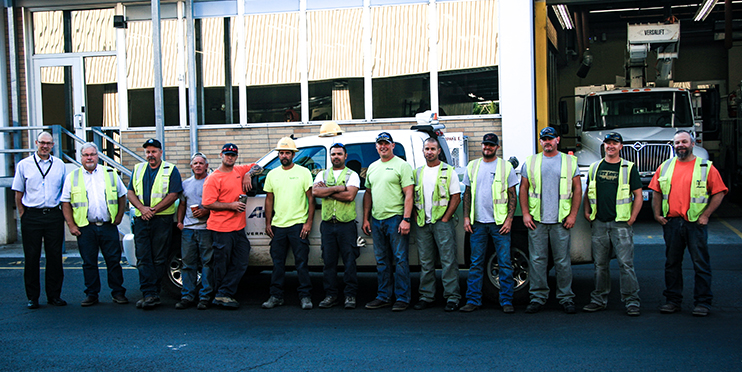 Avista employees lined up for photo