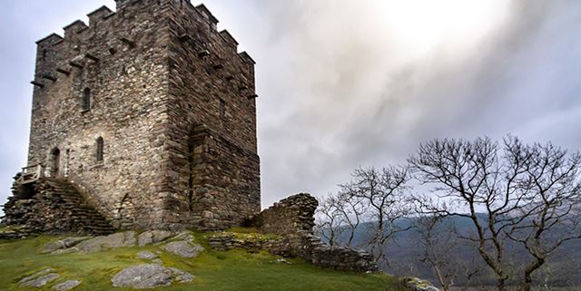 Ruins of Dolwyddelan in Snowdonia National Park