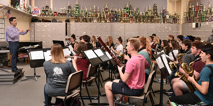 High school band practicing