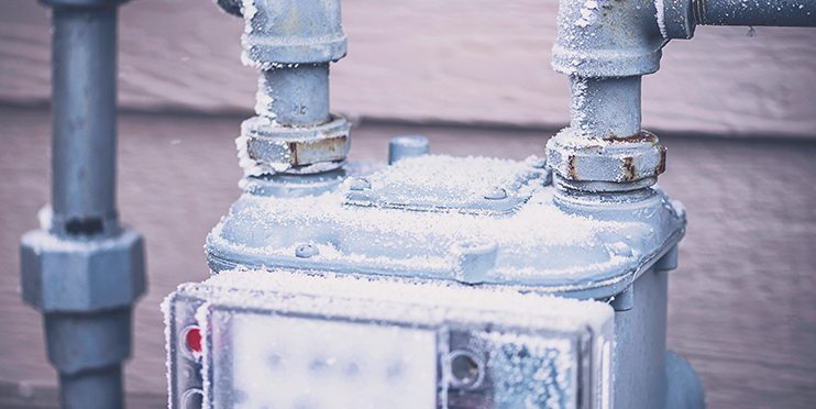 Meter with snow on it
