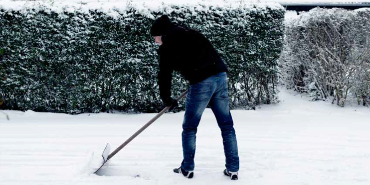 Man shoveling snow