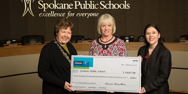 Spokane Public Schools receives check for energy efficiency rebates