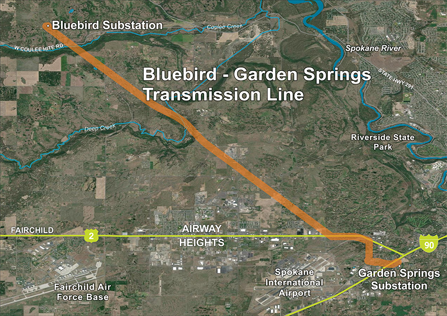 Bluebird-Garden Springs 230 kV West Plains Transmission Line Project map